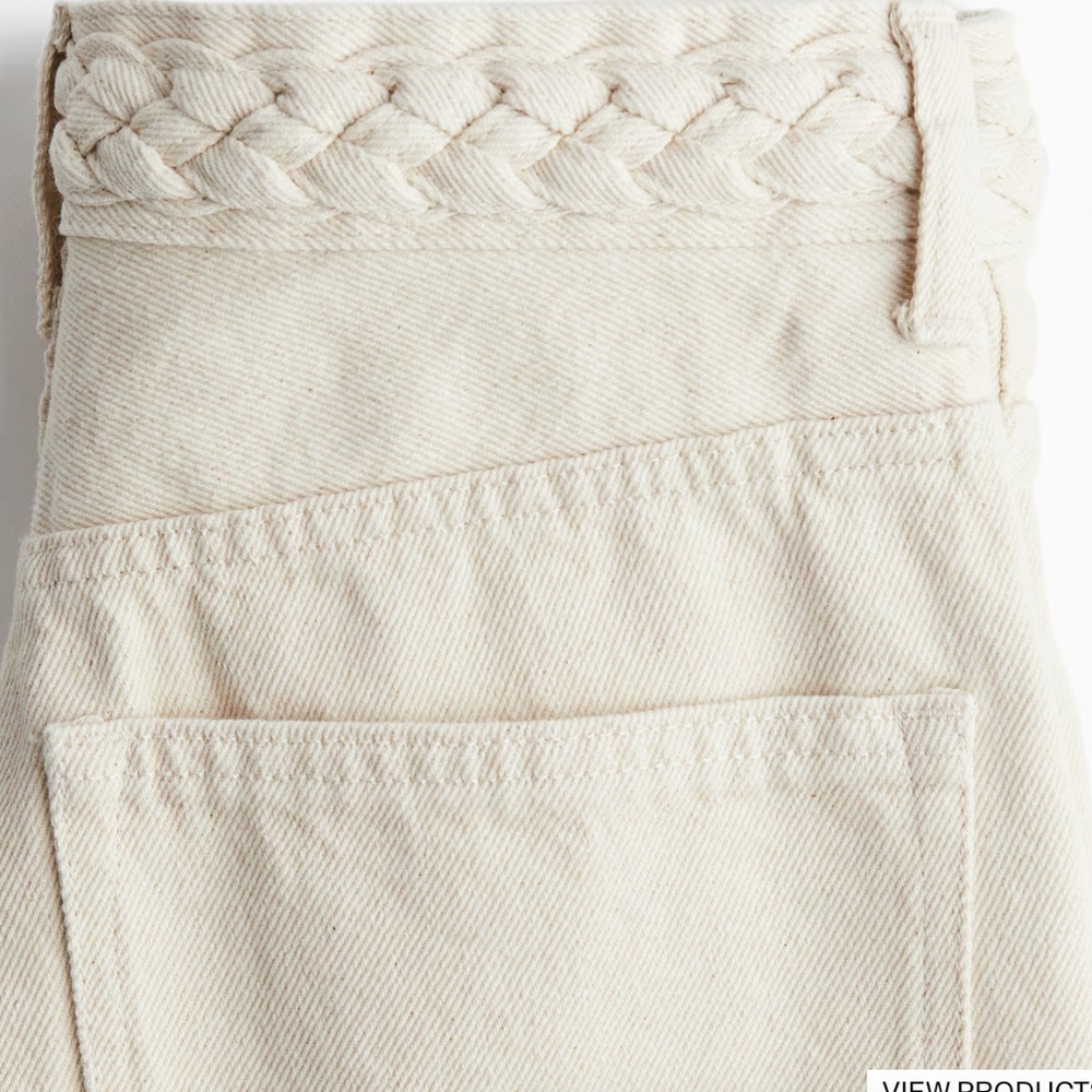 H&M light cream hi rise wide leg jeans, 14, PG1436 - Picture 4 of 9